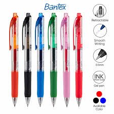 Bantex Pulpen Gel Warna Warni / Colorful Gel Pen 0.5mm Soft Rubber Grip Metal Clip BG111X