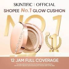 SKINTIFIC - Cover All Perfect Cushion|Flawless & Glow Finish Cocok untuk Kulit Berminyak Berjerawat & Semua High Coverage